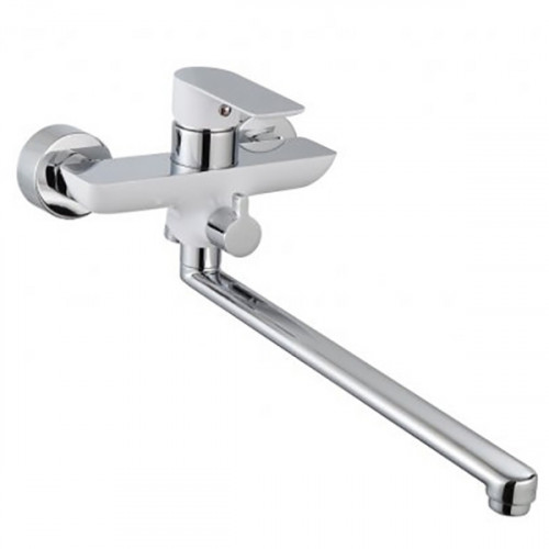 Смеситель для ванны Aquanet Arctic AF520-21СW универсальный Хром Белый латунь на стену