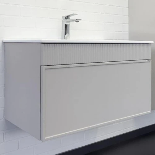 Тумба с раковиной Comforty Мадрид 70 00-00020643 подвесная Серый шелк