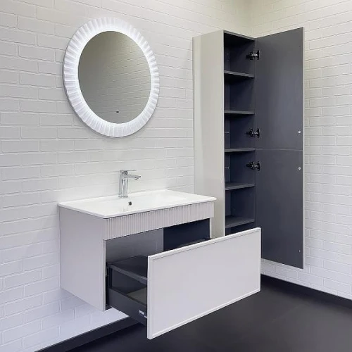 Тумба с раковиной Comforty Мадрид 70 00-00020643 подвесная Серый шелк