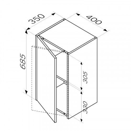 Подвесной шкаф AM.PM Func 40 M8FCH0402WM Белый матовый МДФ / ЛДСП