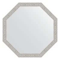 Зеркало Evoform Octagon 63х63 BY 3962 в багетной раме - Волна алюминий 46
