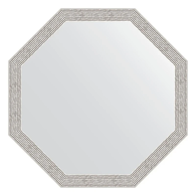 Зеркало Evoform Octagon 63х63 BY 3962 в багетной раме - Волна алюминий 46