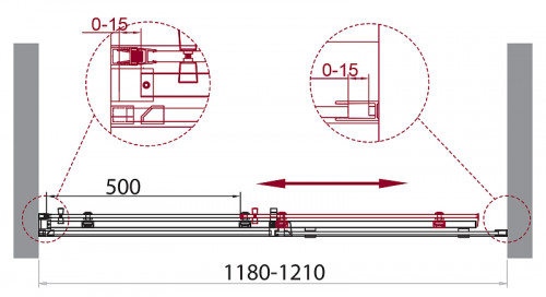 Душевая дверь BelBagno Acqua 120 ACQUA-BF-1-120-C-NERO профиль Черный стекло прозрачное
