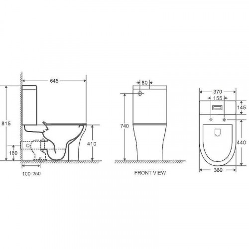 Унитаз компакт Azario Ambra AZ-848 с бачком и сиденьем Микролифт