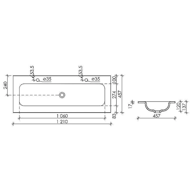 Раковина Ceramicanova Grace 120 CN7016MB Черная матовая