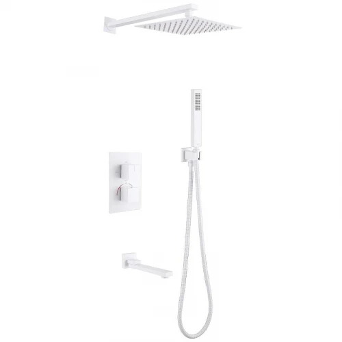 Душевая система Abber Daheim AF8250W c термостатом цвет Белая матовая