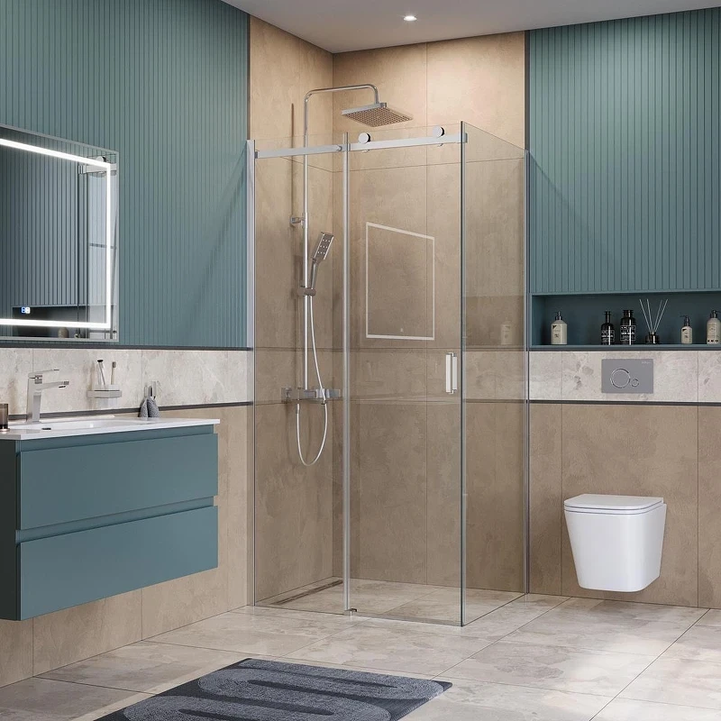 Душевой уголок BelBagno Soft Close-2 110x80 SOFT_CLOSE-2-AH-1-110/80-C-Cr профиль Хром стекло прозрачное