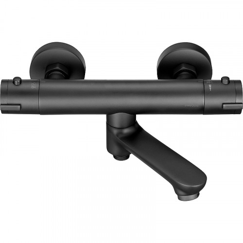 Смеситель для ванны Swedbe Mercury 9045B с термостатом Черный матовый латунь на стену