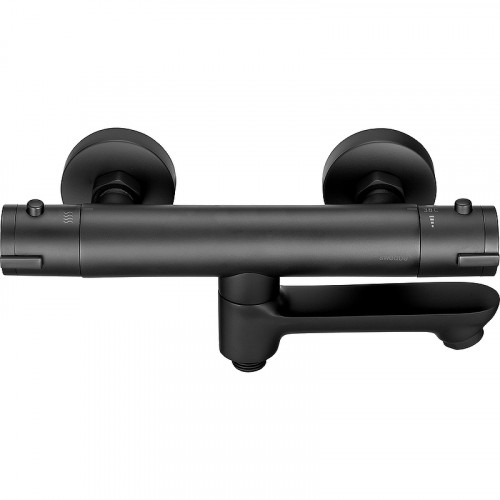 Смеситель для ванны Swedbe Mercury 9045B с термостатом Черный матовый латунь на стену