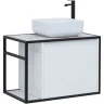 Тумба под раковину Aquanet Nova Lite Loft 75R 261649 подвесная Белый глянец МДФ / ЛДСП