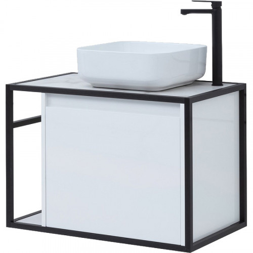 Тумба под раковину Aquanet Nova Lite Loft 75R 261649 подвесная Белый глянец МДФ / ЛДСП