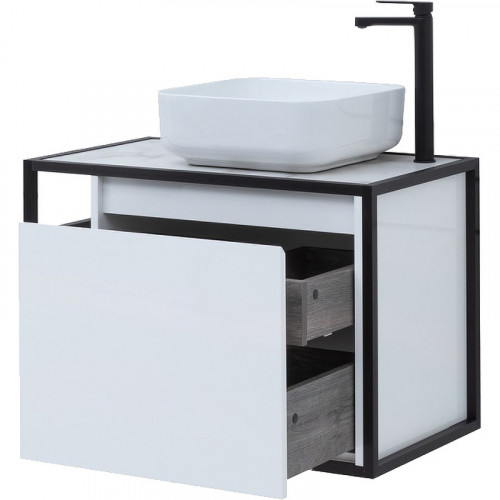 Тумба под раковину Aquanet Nova Lite Loft 75R 261649 подвесная Белый глянец МДФ / ЛДСП