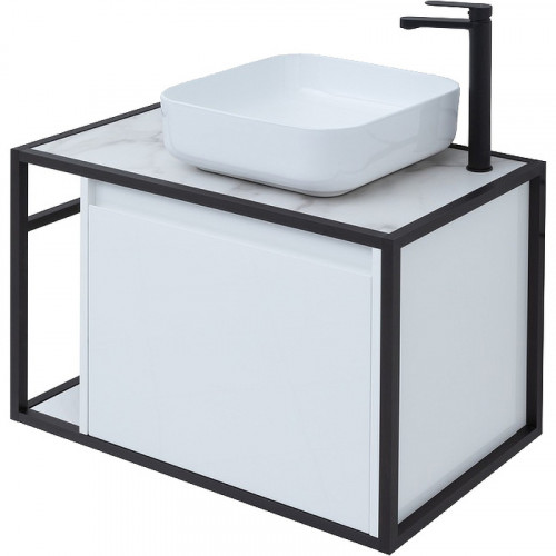 Тумба под раковину Aquanet Nova Lite Loft 75R 261649 подвесная Белый глянец МДФ / ЛДСП