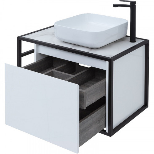 Тумба под раковину Aquanet Nova Lite Loft 75R 261649 подвесная Белый глянец МДФ / ЛДСП