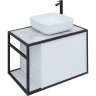 Тумба под раковину Aquanet Nova Lite Loft 75R 261649 подвесная Белый глянец МДФ / ЛДСП