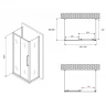 Душевой уголок Abber Schwarzer Diamant 100x50 AG30100BH-S50B-S50B профиль Черный стекло прозрачное