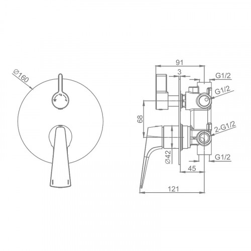 Смеситель для душа Raglo R07.273.03 цвет Золото матовое