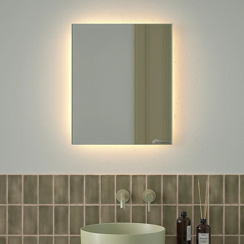 Зеркало Defesto Glow 50х60 DF 2513 с подсветкой 19W-3000К/с фацетом/Без выключателя/Теплый белый свет