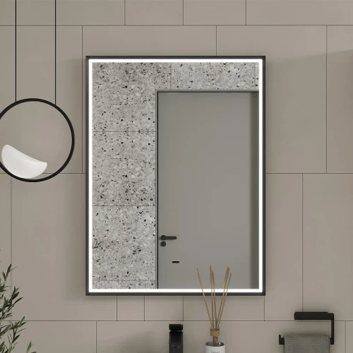 Зеркало Equil Lago 60 zLAGO60-15 с подсветкой цвет Черный с сенсорным выключателем