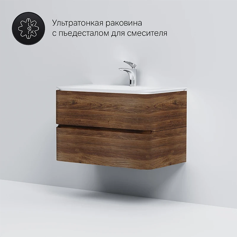 Тумба под раковину AM.PM Sensation 80 M30FHX0802NF подвесная Орех МДФ / ЛДСП