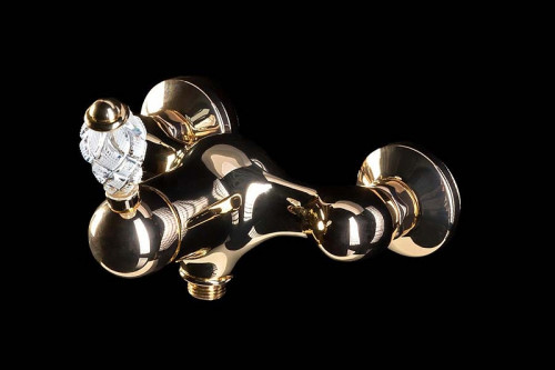 Смеситель для душа Boheme Crystal 284-CRST Золото латунь на стену
