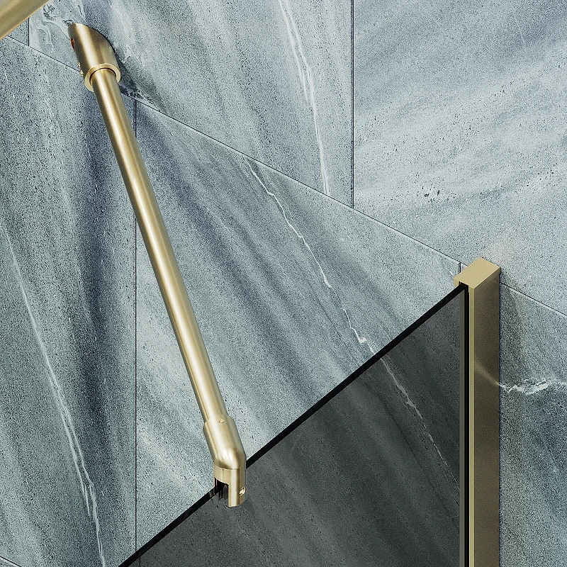 Шторка на ванну Maybah Glass MGV-78-3ш 400x1400 в широком профиле Золото стекло графитовое