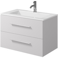 Тумба под раковину Creto Ares 80 10-1113W подвесная Белая МДФ / ЛДСП