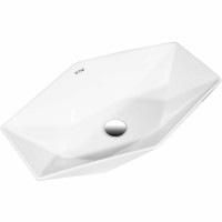 Раковина-чаша Runo Poligono 64 00-00001446 Белая фарфор накладная