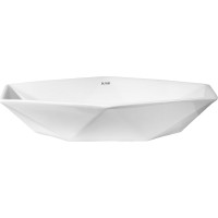 Раковина-чаша Runo Poligono 64 00-00001446 Белая фарфор накладная