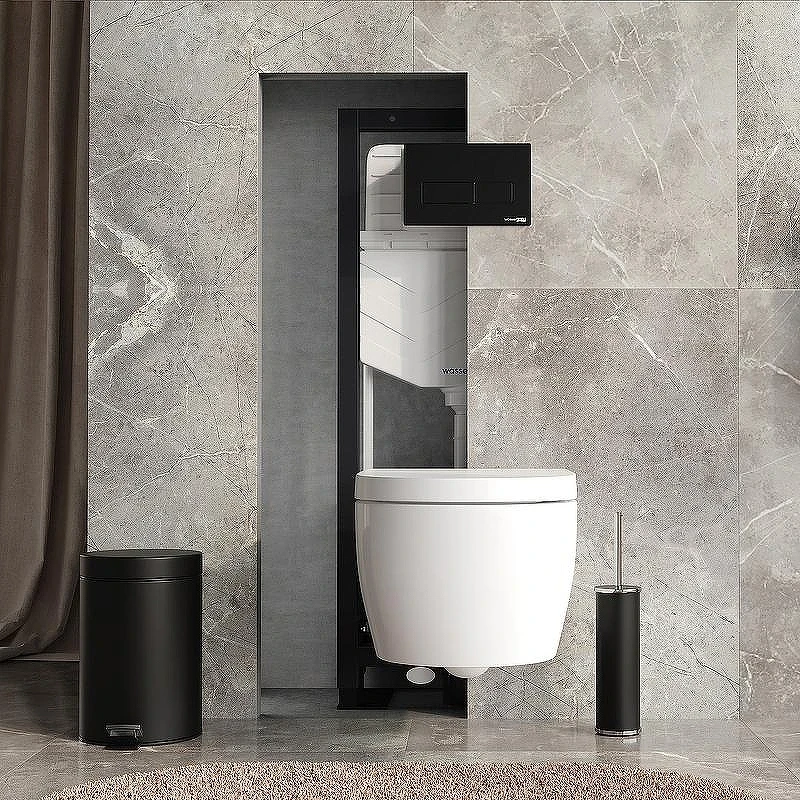 Инсталляция WasserKRAFT Dill 61TLT.010.ME.MB03 для унитаза с Черной матовой клавишей смыва