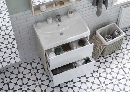 Тумба под раковину Aquaton Сканди 70 1A251801SDB20 подвесная Белый Дуб верона МДФ / ЛДСП