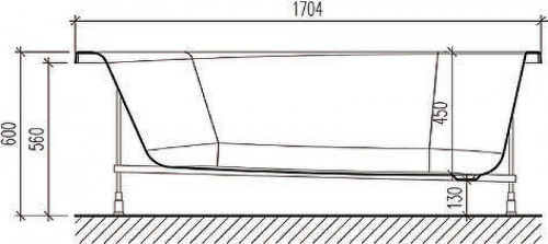 Акриловая ванна WellWant Oberon WW 170x75 WWVO1224W без гидромассажа