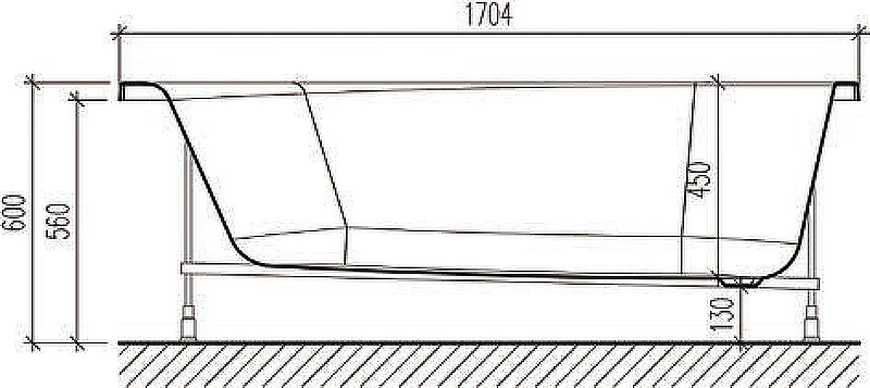 Акриловая ванна WellWant Oberon WW 170x75 WWVO1224W без гидромассажа