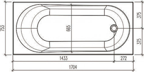 Акриловая ванна WellWant Oberon WW 170x75 WWVO1224W без гидромассажа