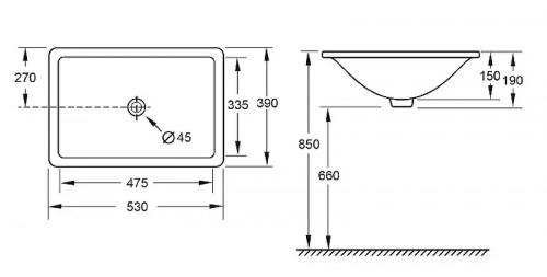 Раковина Splendy Emotion 53 EM10551D0YW цвет Белый