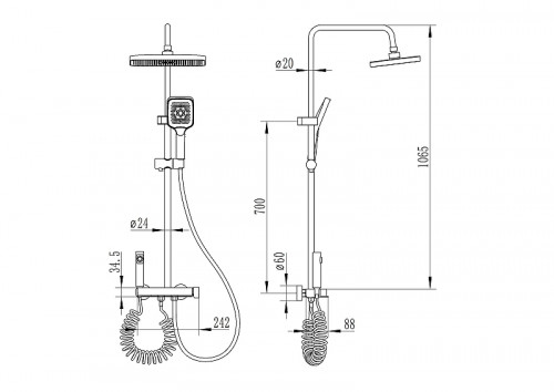 Душевая система Ceruttispa Leandro 11410 цвет Графит