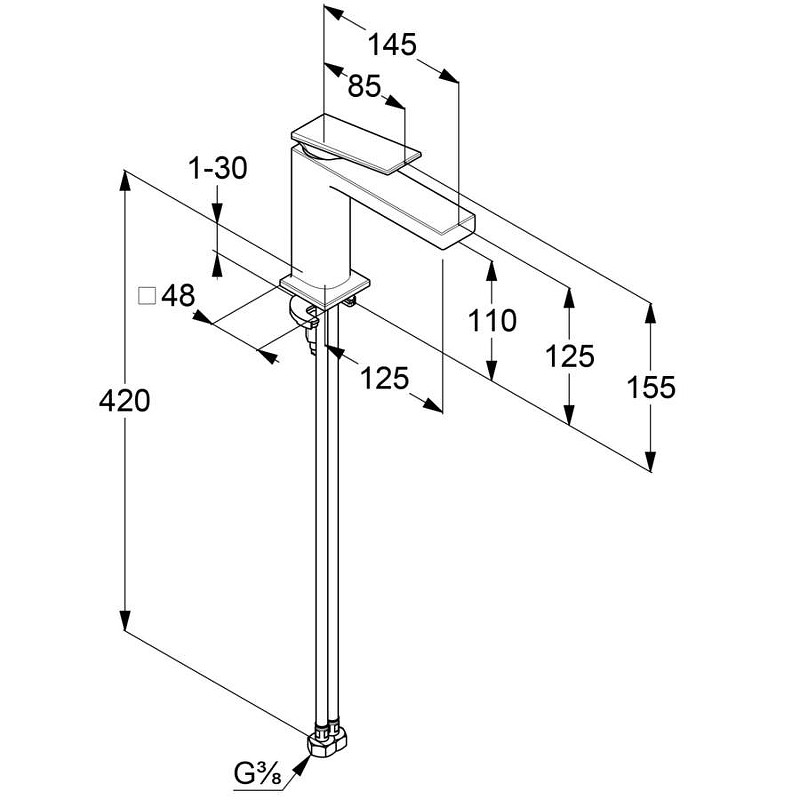 Смеситель для раковины Kludi Decus 54282N075 Золото брашированное