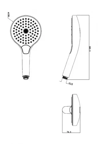 Ручной душ Splendy Sense C SC21713R3BM цвет Черный матовый