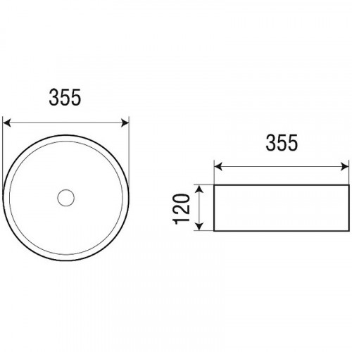 Раковина-чаша Azario 36 AZ-3134-MW Белая матовая фарфор накладная