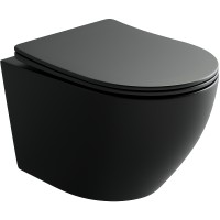 Унитаз Ceramicanova Uno Rimless CN11001MB подвесной Черный матовый с сиденьем Микролифт фарфор подвесной