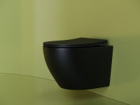 Унитаз Ceramicanova Uno Rimless CN11001MB подвесной Черный матовый с сиденьем Микролифт фарфор подвесной