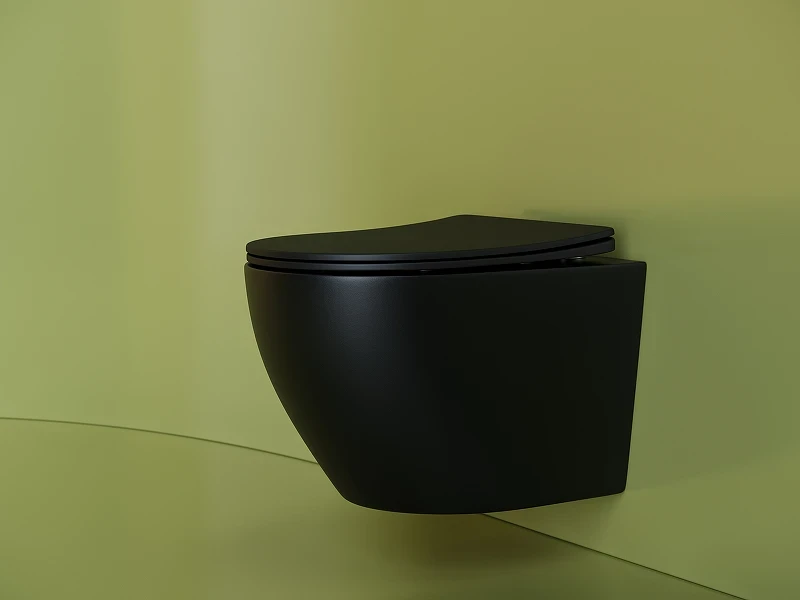 Унитаз Ceramicanova Uno Rimless CN11001MB подвесной Черный матовый с сиденьем Микролифт фарфор подвесной