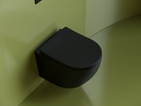 Унитаз Ceramicanova Uno Rimless CN11001MB подвесной Черный матовый с сиденьем Микролифт фарфор подвесной