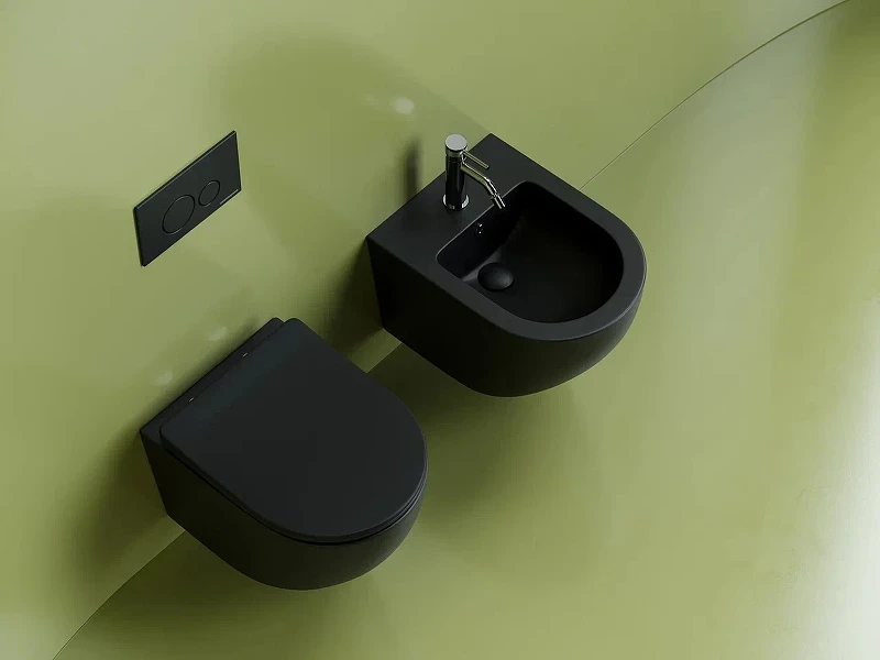 Унитаз Ceramicanova Uno Rimless CN11001MB подвесной Черный матовый с сиденьем Микролифт фарфор подвесной