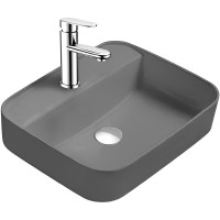 Раковина Aquatek Вега 50 AQ5506-MG Серая матовая фарфор накладная