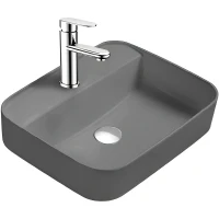 Раковина Aquatek Вега 50 AQ5506-MG Серая матовая фарфор накладная