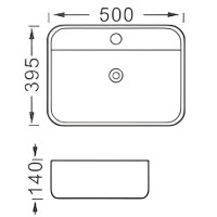 Раковина Aquatek Вега 50 AQ5506-MG Серая матовая фарфор накладная