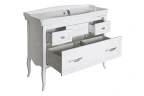 Комплект мебели для ванной ASB-Woodline Модерн 105 Белый с патиной Серебро массив дерева