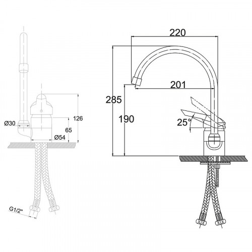 Смеситель для кухни Kaiser Athlete 19044 Хром латунь