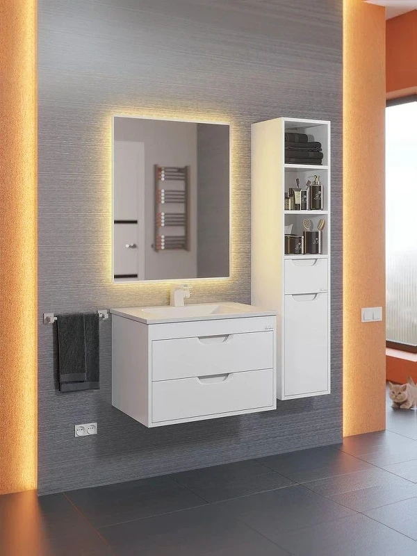Тумба под раковину Uperwood Modul 65 2930205250 подвесная цвет Белый матовый